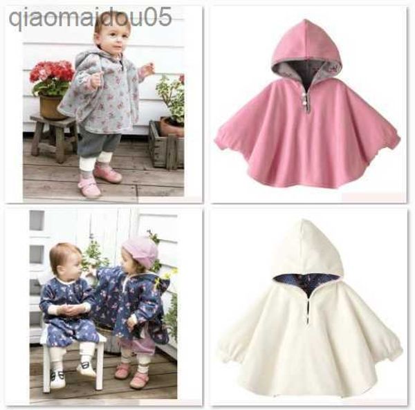 

baby coats girl's smocks outerwear fleece cloak jumpers mantle children's poncho 1pcs/lot cape l230712, Blue;gray