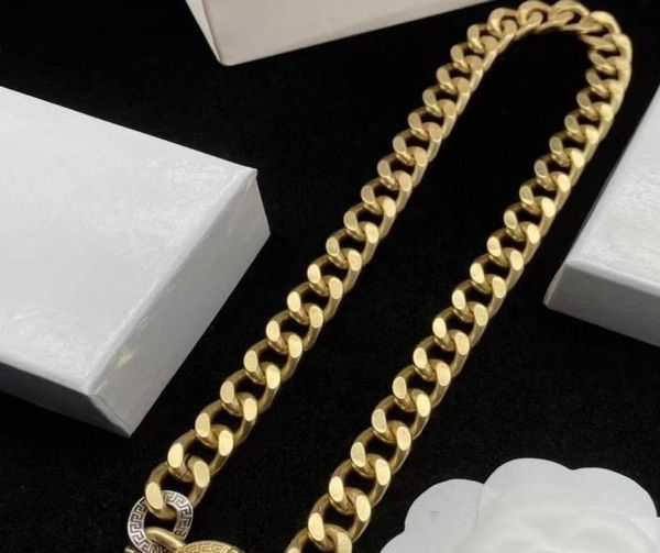 

luxury brand designer necklaces t0p quality retro pendant for woman men vintage 18k brass gold plated fashion official reproductio4591351, Silver