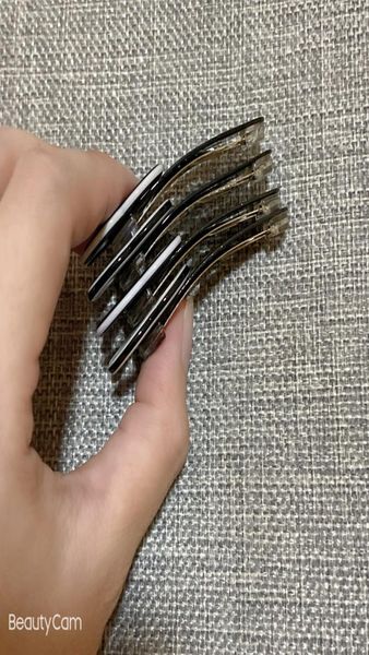 

6x2cm fashion black and white acrylic hair clips side clip hairpins for ladies favorite headdress jewelry accessories party gifts3207461, Golden;silver