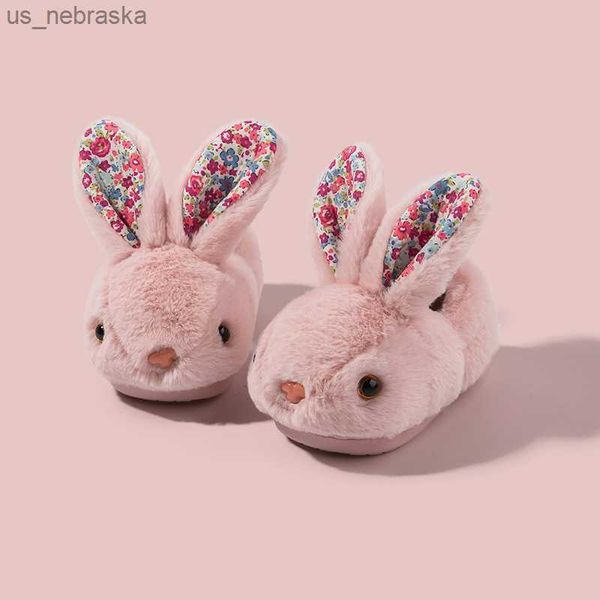 

winter adorable infant slippers toddler baby boy girl nonslip shoes cute rabbit antislip warm shoes baby cotton slippers l230518, Black;grey