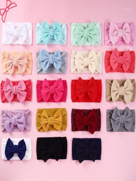 

19pcs summer thin hair bows korea sweet knitted elastic hair bands for baby girls simple solid headwrap newborn accessories19462542, Slivery;white