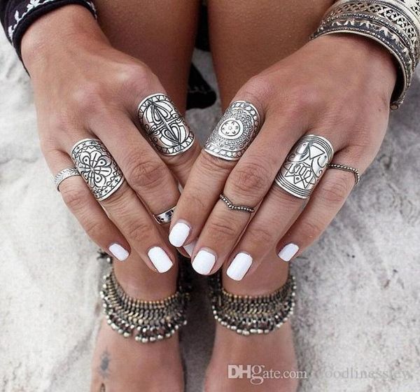 

silver plated ring for women men fashion bohemian beautifully ethnic vintage unique carving tibetan totem trendy beach jewelry sil7068380