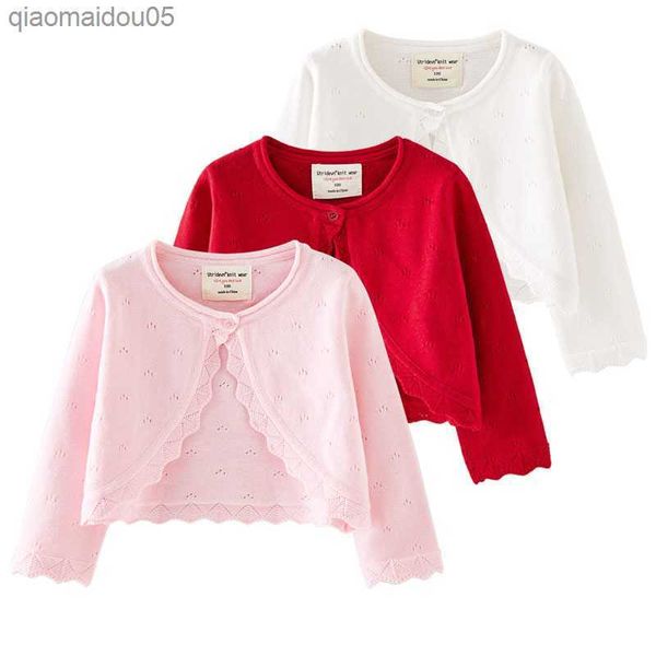 

summer kids baby girls pure color cardigan coat long sleeve knitted jacket clothes girls children sunscreen cardigan coat l230712, Blue;gray