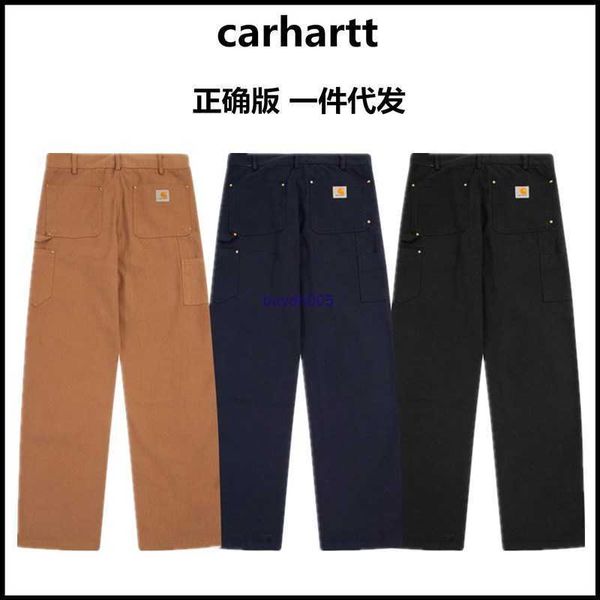 

men's pants fashion brand carhart autumn and winter new style the correct wash used canvas multi pocket cargo woodcutter overalls sehg, Black