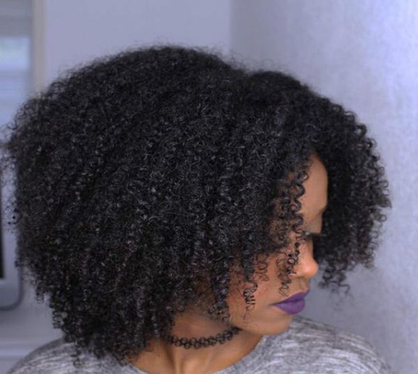 

beauty brazilian hair short afro curly wig simulation human hair short curly wigs in stock2321333, Black