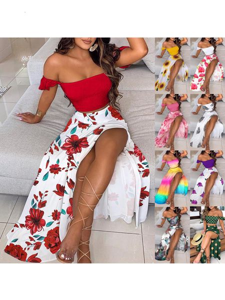 

urban dresses 2023 summer european and american slim fit french bohemian print mid length dres s retro bra set 230720, White;black