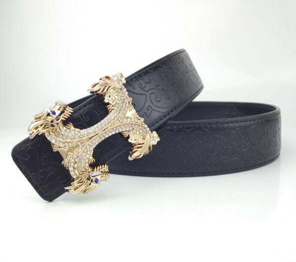 

men's casual premium leather belt women's fashion classic designer letter multicolor leather belt 105-125cm, Black;brown