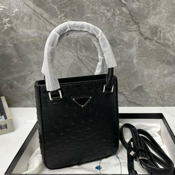 

7a tote bag designer p's ostrich leather hand waxed line women's bag colorwork luxury mini handbag classic large capacity shoulder