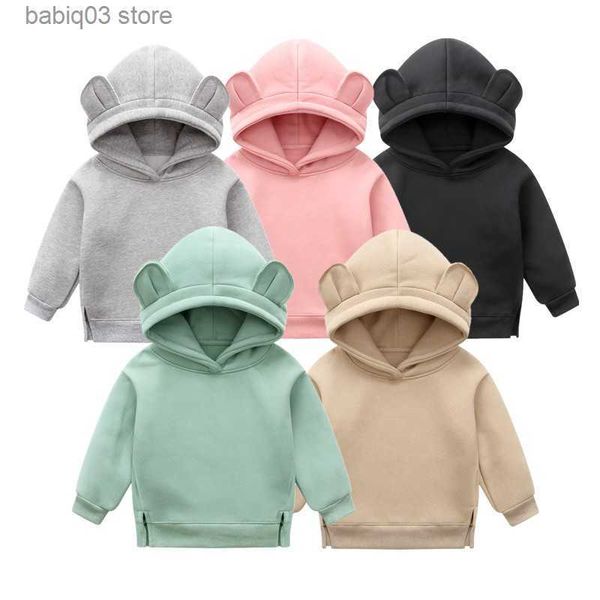 

hoodies sweatshirts orangemom baby boys girls clothes winter spring cute hoodies korean kids hoodie thicken fleece sweatshirt children', Black