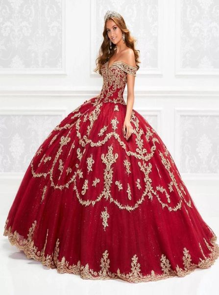 

sparking red lace quinceanera dresses 2023 off the shoulder gold applique ball gown floor length prom dress vestido de festa sweet4044773, Blue;red