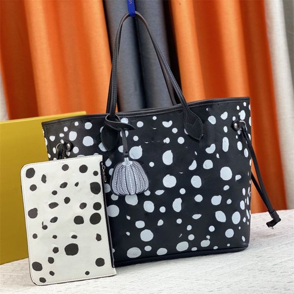 

luxury totes on the tote bag x yk go shoulder bag with purse genuine leather women's handbags infinity dots pattern large women shoppin