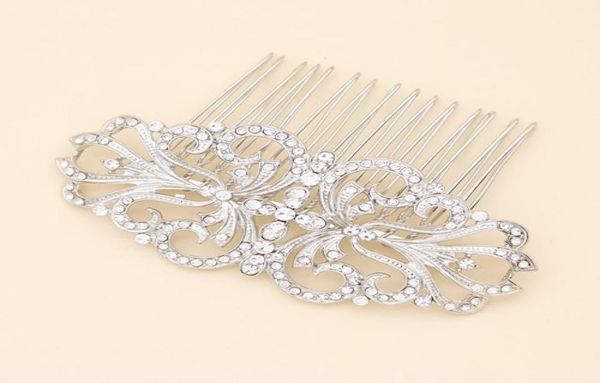 

new fashion insert hair accessories rhinestone alloy hair combs highend ladies accessories bridal party headpieces3367772, Silver