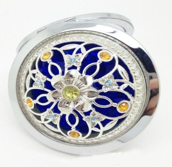 

2015 silver flower pattern cute compact mirrors cosmetic magnifying mirrors make up set 10pcslot7715888
