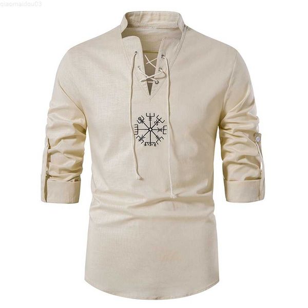 

men's t-shirts cotton linen men's long-sleeved shirts summer solid color stand-up collar casual beach style beach shirts l230720, White;black