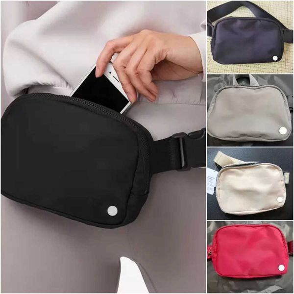 

women sports waterproof waist bags yoga storage large capacity men's and women's fitness running crossbody suede new lulu bag, Silver