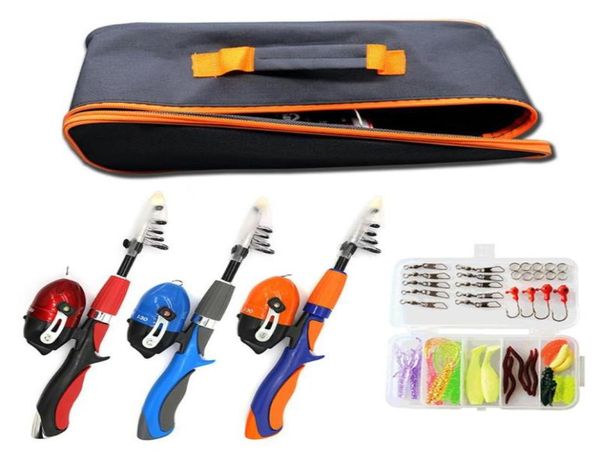 

kids fishing pole set full kits with rod and spinning reel baits hooks saltwater freshwater travel boat rods3149309