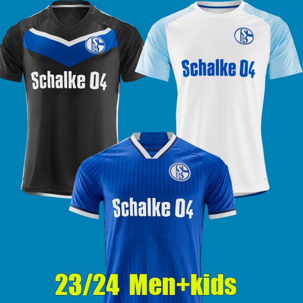 

23 24 schalke 04 home away third soccer jerseys ouwejan palsson lode latza terodde zalazar bulter lee flick pieringer drexler thiaw muller 2, Black;yellow