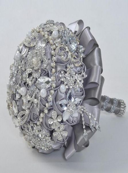 

new grey drilling bridal hand flower crystal pendant bride hand pography props wedding bouquet for wedding supplies8075406