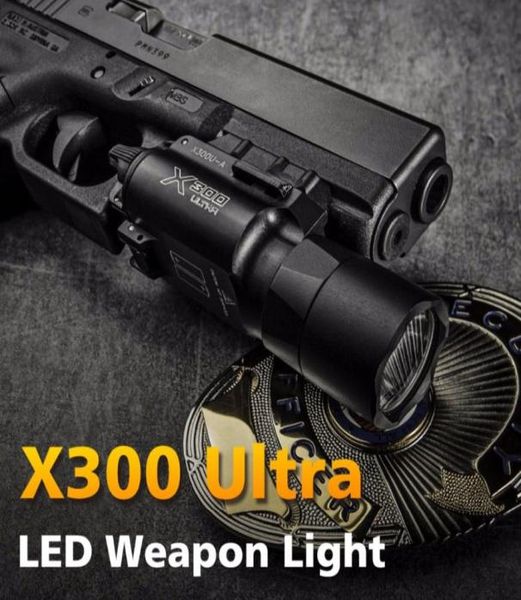

surefir x300u ultra 600lm toy hanging pistol flashlight glock g17 led outdoor scout light fit 20mm rail x300 upgrade1050986