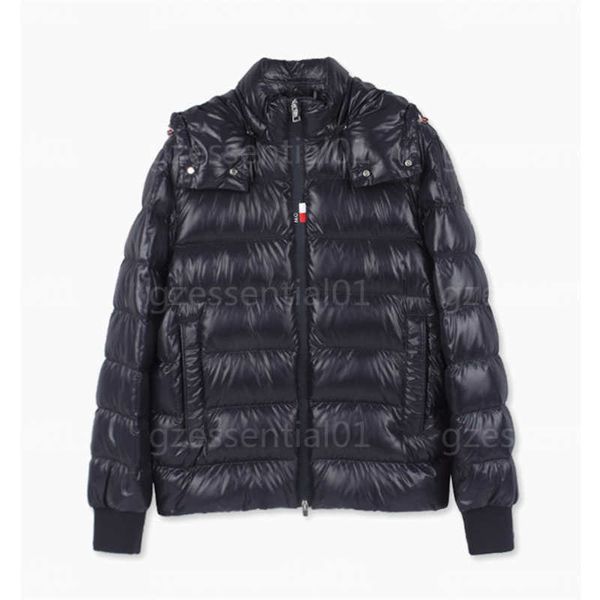 

monclear jacket men down jackets winter thicken coat three color label high neck hooded arm blue logo trendy low luxury mens clothing design, Black