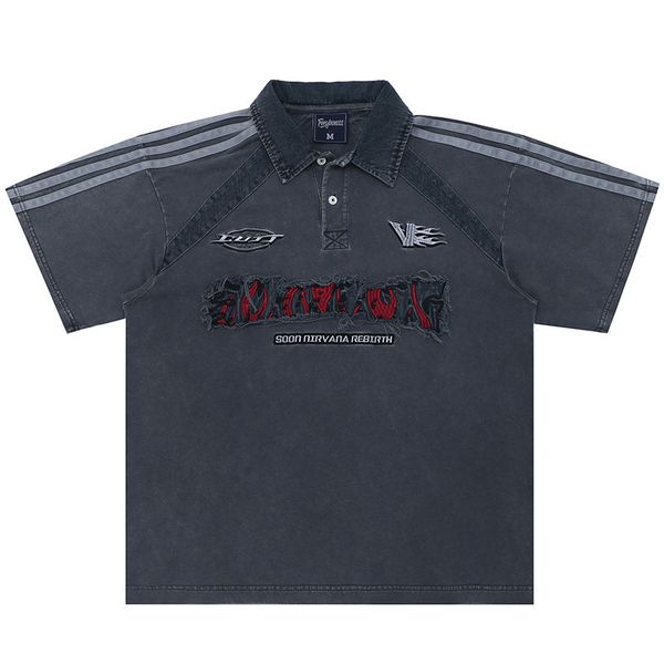 

men's polos stitching soccer polo embroidered shirt 230719, White;black