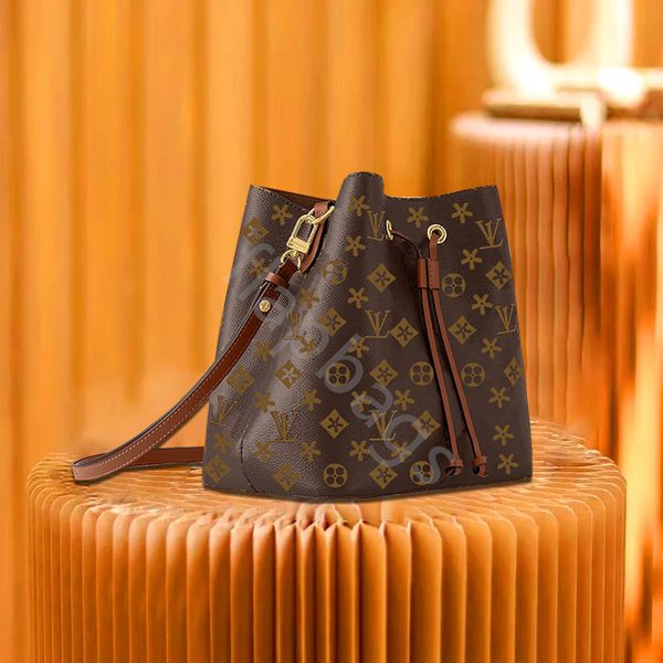 

neonoe bb bucket bag 10a quality luxury shoulder bags designer bag lady shopping bag m44020/m44021 medium drawstring leather classic handbag