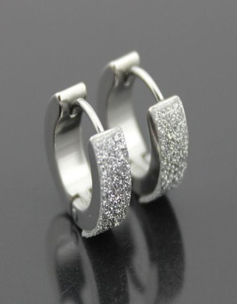 

316l titanium steel stud earrings for men black and silver color scrub earrings statement earrings stainless steel ear buckle with5963843, Golden