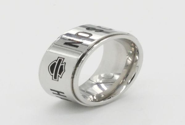 

men039s ladies fashion stainless steel revolving letter ring davidson jewelry gifts whole8656633, Silver