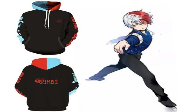 

2020 anime 3d my hero academia todoroki so cosplay costume halloween jacket hoodie long sleeve coat casual uniform suit8246902, Black