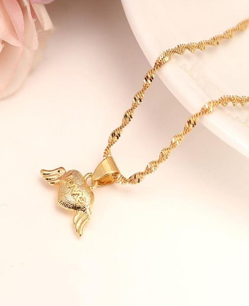 

lovable love heart ear pendant necklaces romantic jewelry 14 k fine gold filled womens wedding gift girlfriend wife gifts3410861, Silver