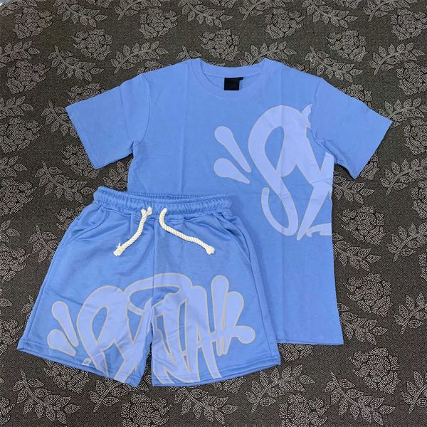

syna short sets cotton t-shirt men women summer street set y 2k print letter tracksuits 2023 trendy short sleeve, Black;brown