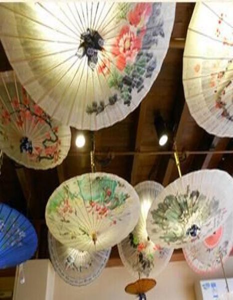 

wedding decorate umbrella classic painting oilpaper bamboo handle handmade dancing performances and chinese ancient po props1337564, White