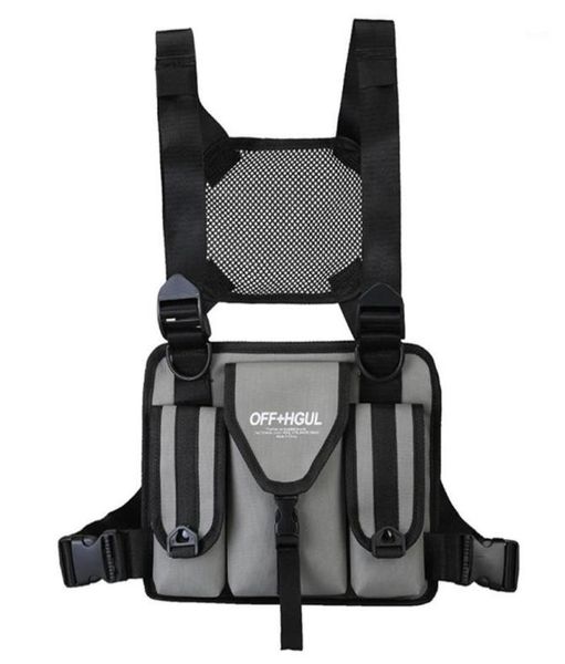 

outdoor bags fashion chest bag reflective vest hip hop streetwear functional harness rig pack front waist pouch backpack men women9367277