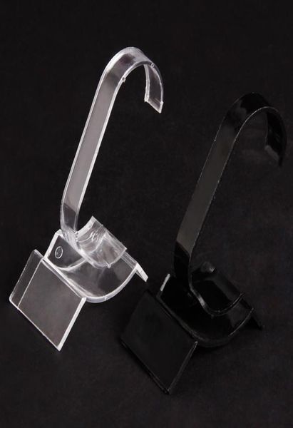 

whole 20 blackclear plastic watch display stand holder0124536525, Black;white