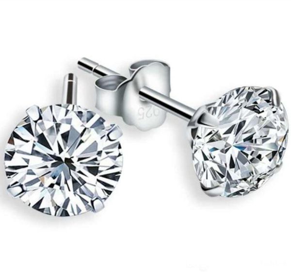 

925 sterling stud silver fashion jewelry romantic charms ethnic wedding vintage crystal 4 claw earringsl1501490, Golden;silver