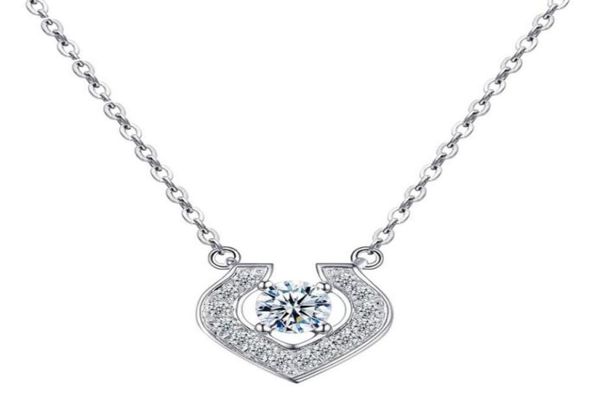 

elegant heart shaped pendant real 925 sterling silver cz diamond necklace jewelry with gift box for women whole5734259