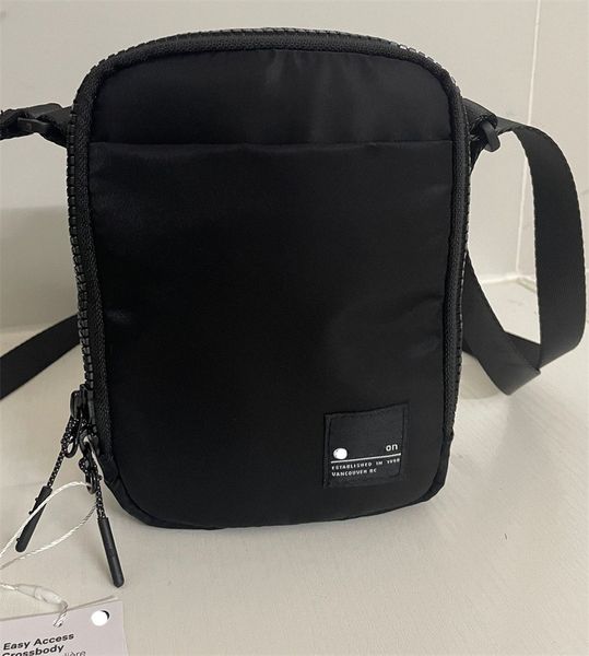 

ll outdoor bags crossbody bag gym elastic adjustable strap shoulder chest bag belts fanny pack black