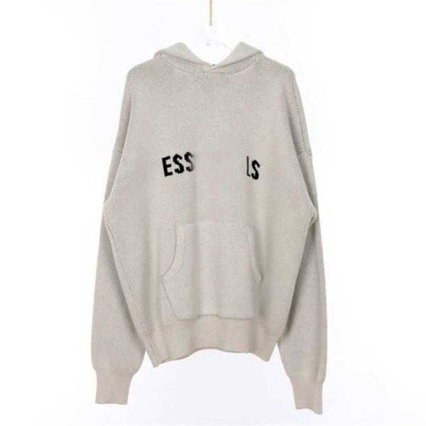 

es designer mens women essentialhoodie hoodies letter essentail knit hoody knitted sweaters casual pullovers essent autumn winter spring fas, Black