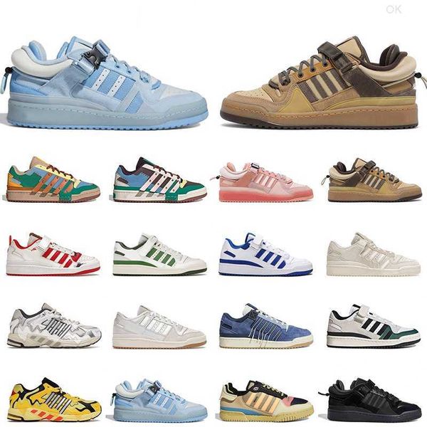 

bad bunny forum 84 low designer shoes men buckle cream yellow denim blue tint easter egg patchwork women trainers outdoor sneakers, Black