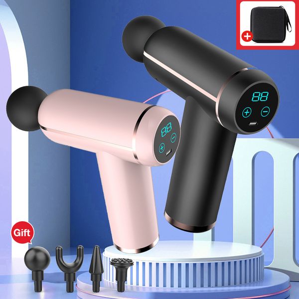 

full body massager portable lcd display massage gun for body neck back electric massage deep tissue muscle relaxation weight loss 230719