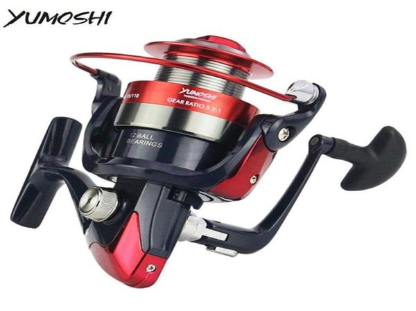 

yumoshi fishing spinning reel metal spool 12 ball bearing 20007000 series fishing wheels carretilhas de pescaria fishing tackle295417858