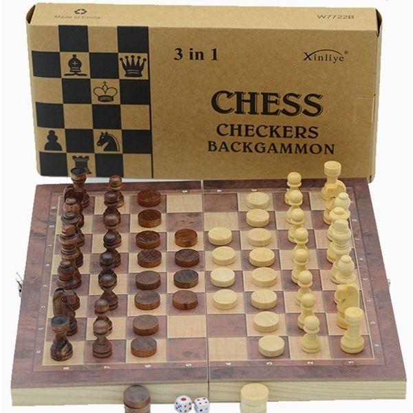 

outdoor games activities 5size folding wooden international chess set backgammon checkers travel board draughts family game portable 230720