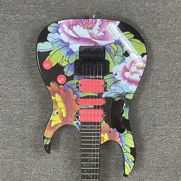 

jem77 bfp flower pattern steve vai 7v electric guitar 5-pc neck tree of life inlay floyd rose tremolo locking nut hardware