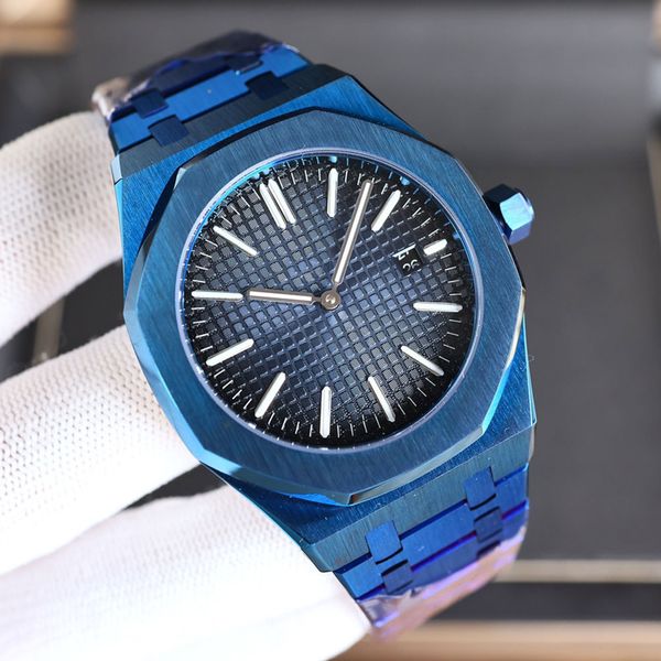 

mens watch automatic mechanical movement designer watches 42mm sapphire wristwatches montre de luxe gifts for men blue, Slivery;brown