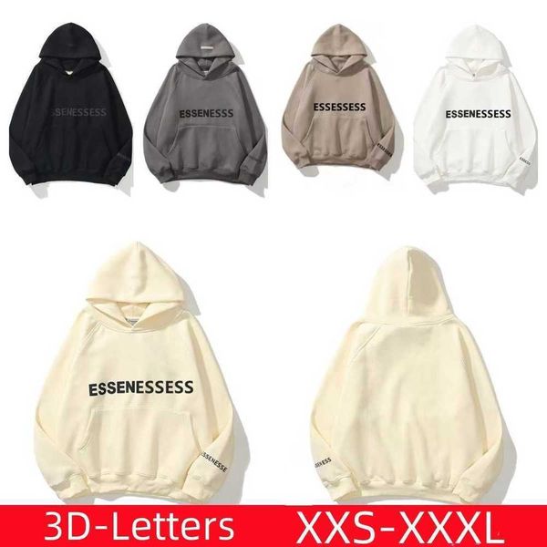 

designer hoodies men womens ess hoodie cotton 3d letter graphic oversized warm sweatshirt h2y hoody long sleeve sweatshirts size xxs-3xl, Black