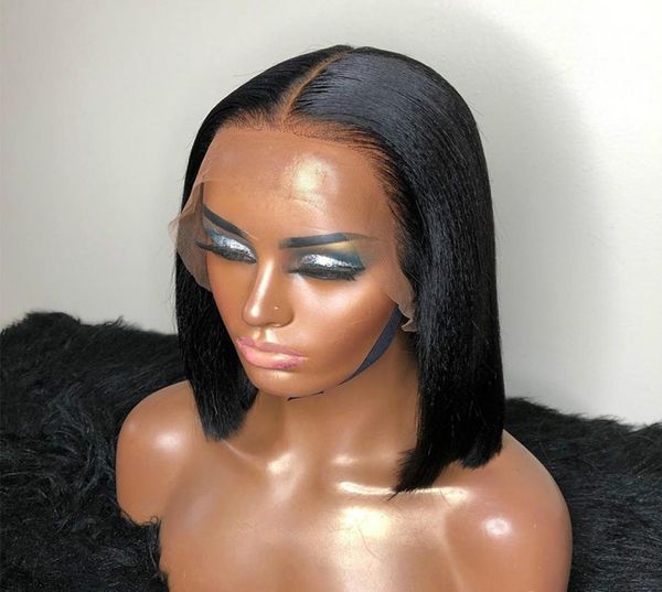 

new bob wig hd lace frontal wig straight hair 13x6 lace front human hair wigs transparent bob lace front wigs 150 short bob wigs5080775, Black;brown