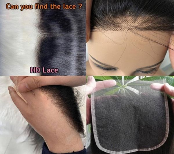 

invisible hd thin lace 4x4 and 5x5 closure 100 virgin hair fast fedex grade1414809, Black