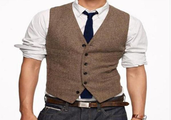 

tweed men suit vest 2018 khaki formal dress suit vest woolen fashion slim fit waistcoat new arrival 20199402464, Black
