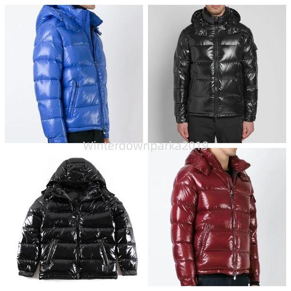 

designer mens shiny purffer jackets parkas black coats hooded quality casual doudoune homme feather outwear double zipper padded jacket down