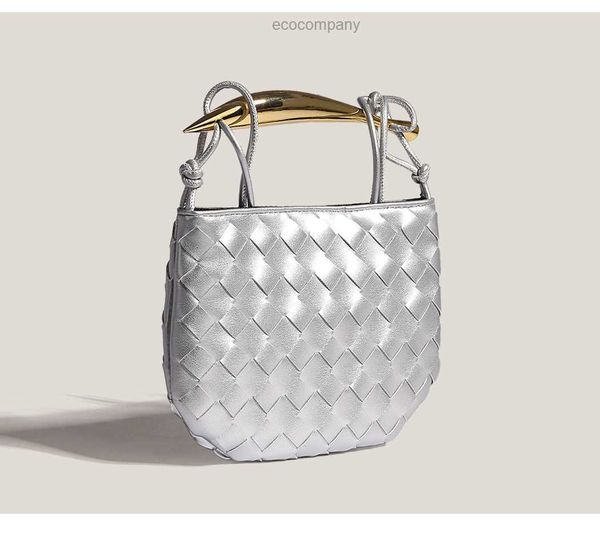 

new bag handbag woven 2023 designer metal sardine handle advanced texture one shoulder messenger female md4o
